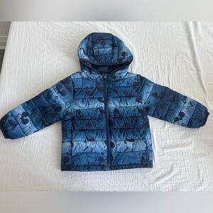 GAP Blue Mickey Mouse Hooded Puffer Jacket